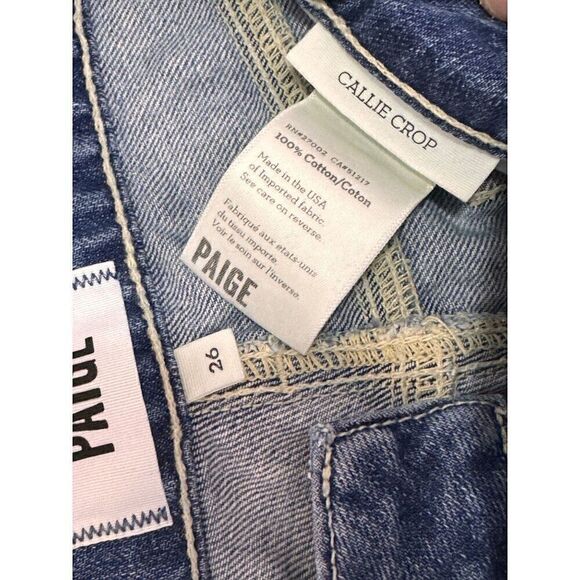 Paige Denim Callie Crop High-Rise Jeans Sz 26 EUC - Picture 4 of 7